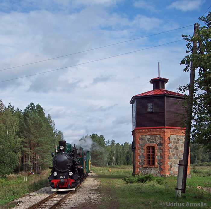a typical baltic railway water tower