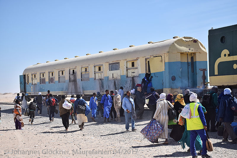 Desert railway in Mauritania passenger coach